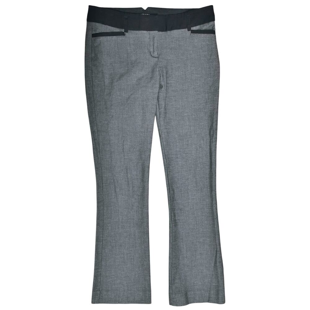 EXPRESS The Columnist Work Pants Gray Stretch Twill w/ Black Accents Size 4S